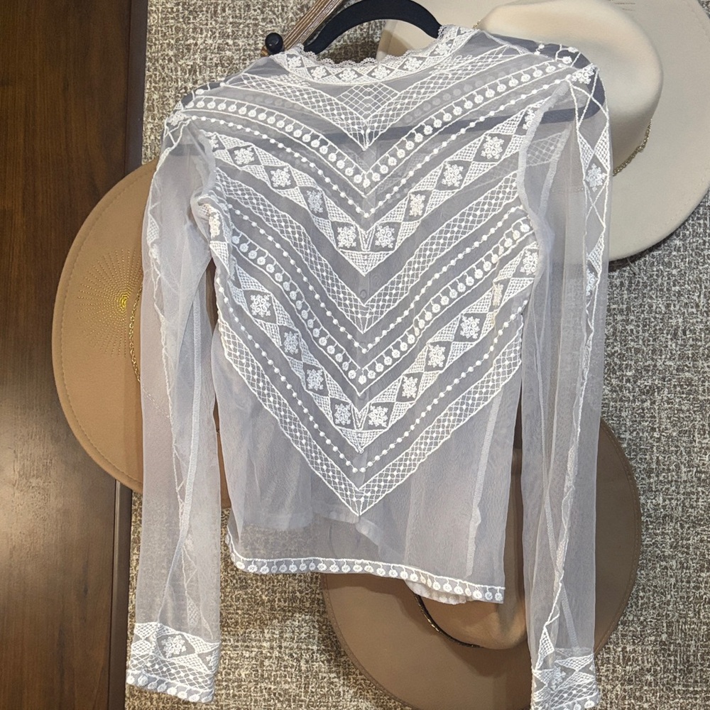 Kimchi Blue Sheer White Blouse